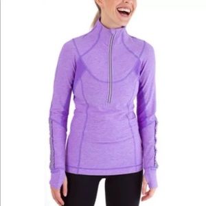 Lululemon Dash Pullover 4 Purple Ruffle Half Zip